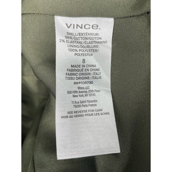 Vince Green Blazer Size 8 Tuscan Olive - Picture 10 of 11